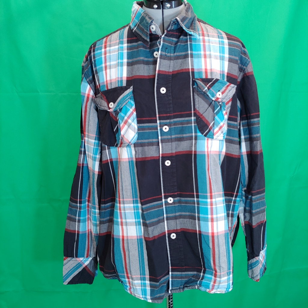 7e2 Evolution In Design Plaid Button Down Euc